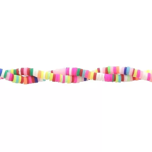 Cuentas arandalas Heishi 3,6x1 mm Multicolor Brillante x45 cm