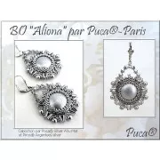 Cabuchón redondo de vidrio por Puca® 25 mm Golden Mat x1