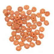 Cuentas arandalas Heishi de cerámica 6,5x2,3 mm - Naranja mate x30