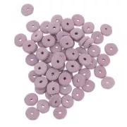 Arandelas Heishi de cerámica 6.5x2.3 mm - Mauve mat x30