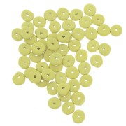 Arandelas Heishi de cerámica 6.5x2.3 mm - Amarillo limón mat x30|raw }}