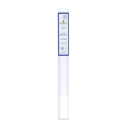 Tela Aïda de algodón de la marca DMC 5.5 pts/cm 38.1x45.7cm - Blanco x1
