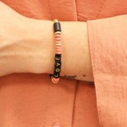 Cuentas tubos estilo Heishi de cerámica 6.8x10 mm - Negro mat x10