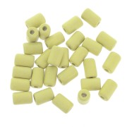 Cuentas tubos estilo Heishi de cerámica 6.8x10 mm - Amarillo limón mat x10|raw }}