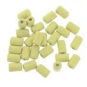 Cuentas tubos estilo Heishi de cerámica 6.8x10 mm - Amarillo limón mat x10