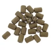Cuentas tubos estilo Heishi de cerámica 6.8x10 mm - Oliva mat x10
