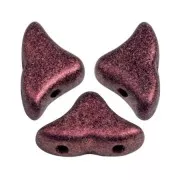Cuentas de cristal Hélios® de Puca® 6x10 mm Dark Violet Metallic Mat x10g
