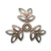 Casquillas hojas cobre antiguo x10