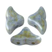 Cuentas de cristal Hélios® de Puca® 6x10 mm Opaque Green Turquesa Spotted x10g