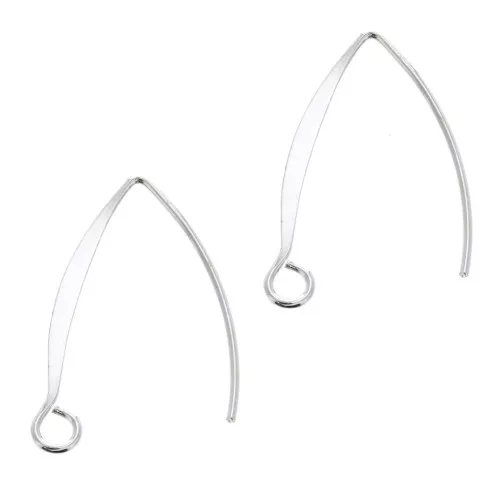 Ganchos pendientes hilo para decorar 24 mm - Plateado x2