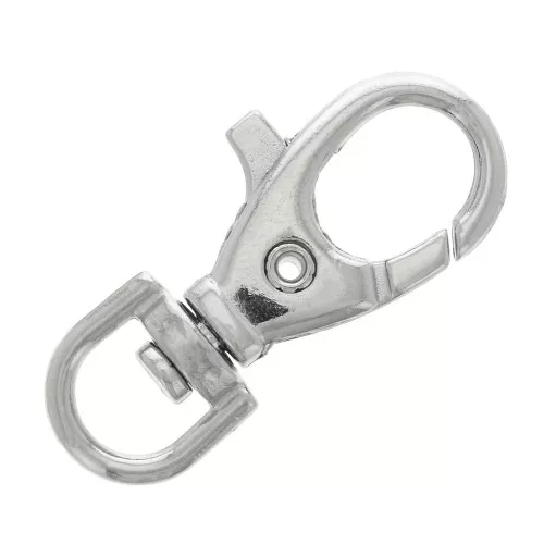 Llavero mosquetón 37 mm rodiado x1