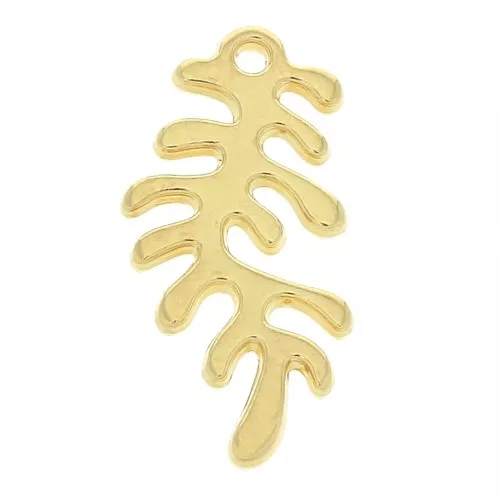 DIje coral de zamac 20x10.5 mm - Dorado con oro fino x1