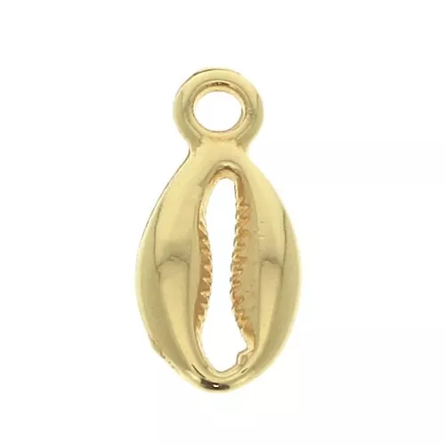 Dije concha abierta de zamac 13x6 mm - Dorado con oro fino x1