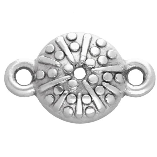Entrepieza 2 anillas de zamac 16x10 mm - Chapado Plateado envejecido