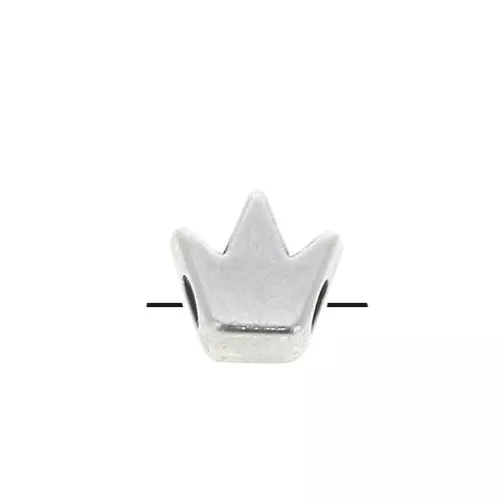 Cuenta mini corona de zamac 5 mm - Chapado Chapado Plateado envejecidoejecido x1