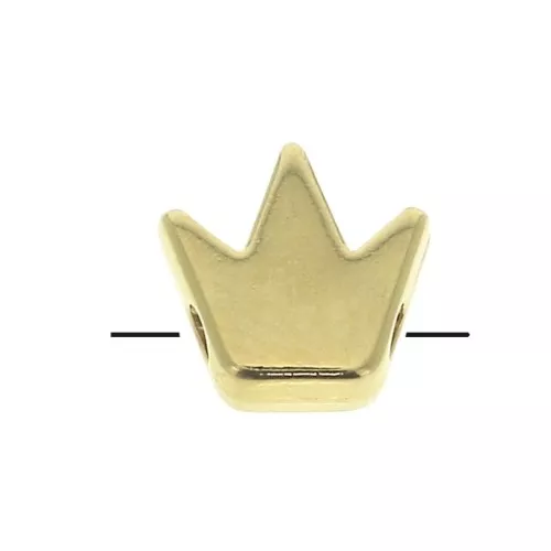 Cuenta corona de zamac 8 mm - 8 mm - Dorado con oro fino x1
