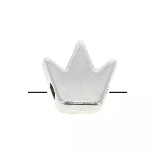 Cuenta corana zamac - 8 mm - Chapado Chapado Plateado envejecidoejecido x1