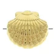 Cuenta concha de zamac - 11.5 mm - Dorado con oro fino x1