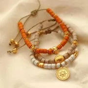 Cuenta concha de zamac - 11.5 mm - Dorado con oro fino x1