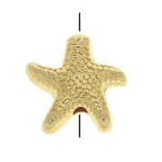 Cuenta estrella de mar de zamac 10 mm - Dorado con oro fino x1