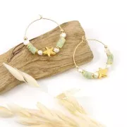 Cuenta estrella de mar de zamac 10 mm - Chapado Plateado envejecidox1