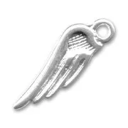 Dije ala de ángel 25 mm plateado  x1