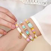 Cuentas arandalas Heishi de láton - disco plano grande agujero 7x3 mm - Dorado con oro fino x1