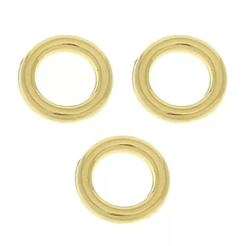 Anillas cerradas 6x1.2 mm - Dorado con oro fino x4