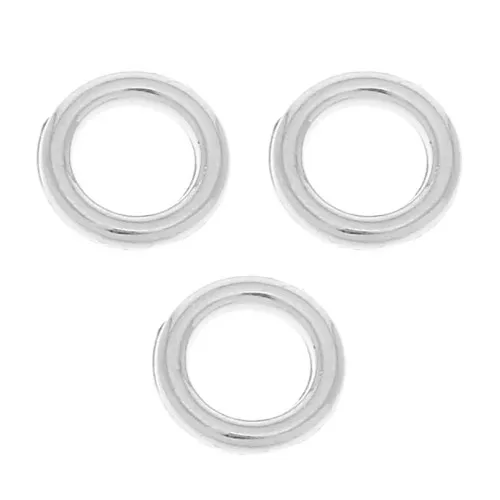 Anillas cerradas 6x1.2mm Chapado Plateado envejecido x4