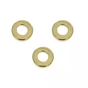 Cuentas arandelas Heishi de latón 4x0.8mm - Dorado con oro fino x10