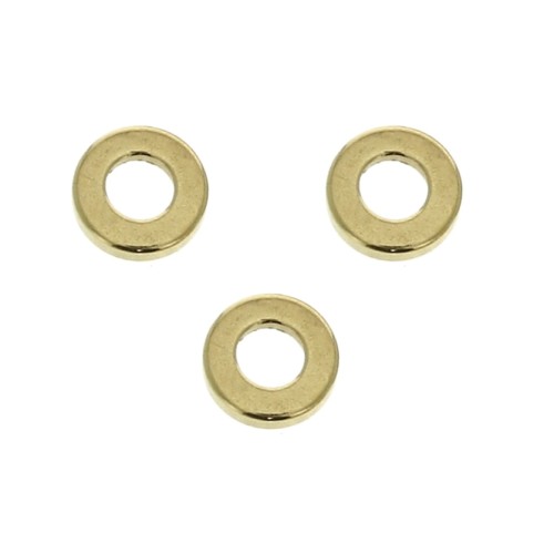Cuentas arandelas Heishi de latón 4x0.8mm - Dorado con oro fino x10