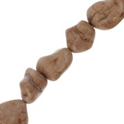 Cuenta irregular 15 mm Howlite teñida - Café x1