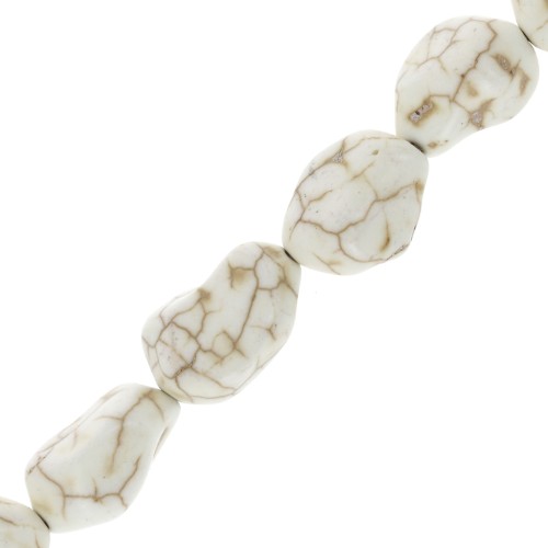 Cuenta irregular 15 mm Howlite teñida - Crema x1