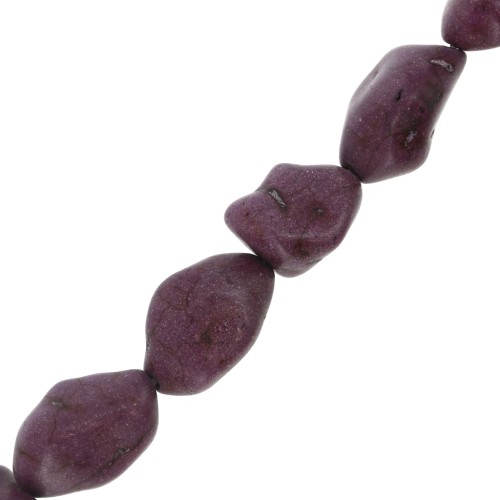 Cuenta irregular 15 mm Howlite teñida - Violet x1