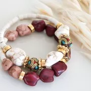 Cuenta irregular 15 mm Howlite teñida - Azul Marine x1