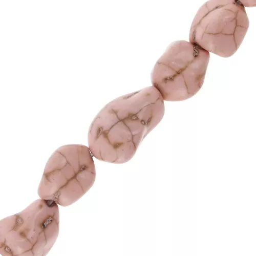 Cuenta irregular 15 mm Howlite teñida - Rosa claro x1