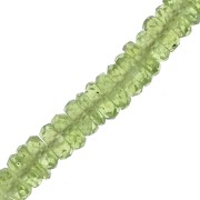 Cuentas arandelas facetadas - Heishi de piedra gema 5x2 mm - Peridot x20|raw }}