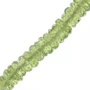 Cuentas arandelas facetadas - Heishi de piedra gema 5x2 mm - Peridot x20