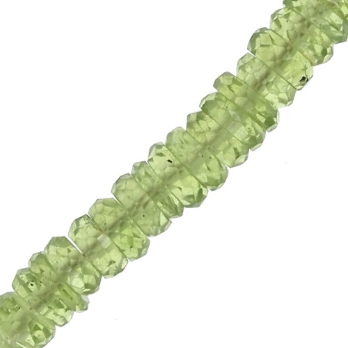 Cuentas arandalas Heishi facetadas - Gema 5x2 mm - Peridoto x20