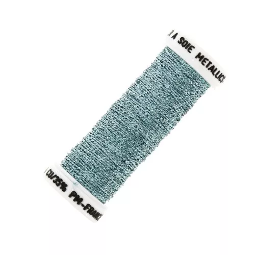 Hilo para bordar para bordado de Lunéville metalizado trenzado 4 Azul acier(0