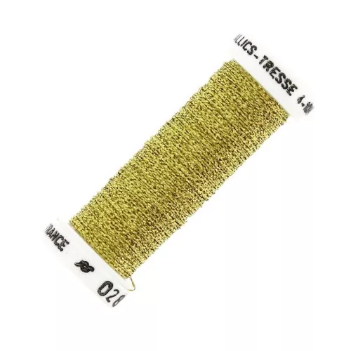 Hilo para bordar para bordado de Lunéville metalizado trenzado 4 Dorado (028) x