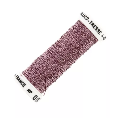 Hilo para bordar para bordado de Lunéville metalizado trenzado 4 Rose (007) x