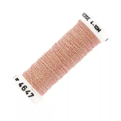 Hilo para bordar para bordado de Lunéville metalizado trenzado 4 Coral (4647