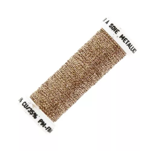 Hilo para bordar para bordado de Lunéville metalizado trenzado 4 Dorado Bronze