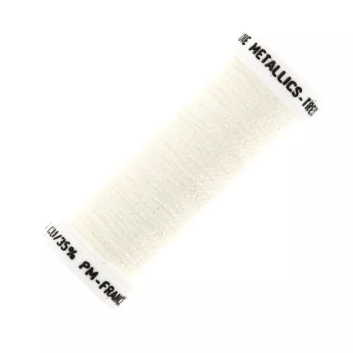 Hilo para bordar para bordado de Lunéville metalizado trenzado 4 Blanc irisé