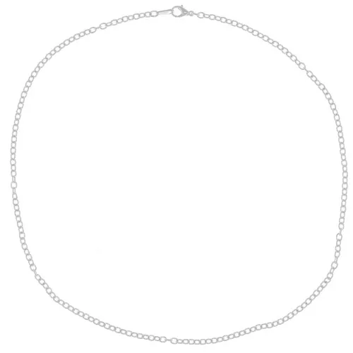 Gargantilla malla ovalada 3,3x2,7 mm Chapado en plata fina x 45 cm