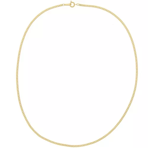 Gargantilla malla plana 3x2 mm Dorado con oro fino x 45 cm