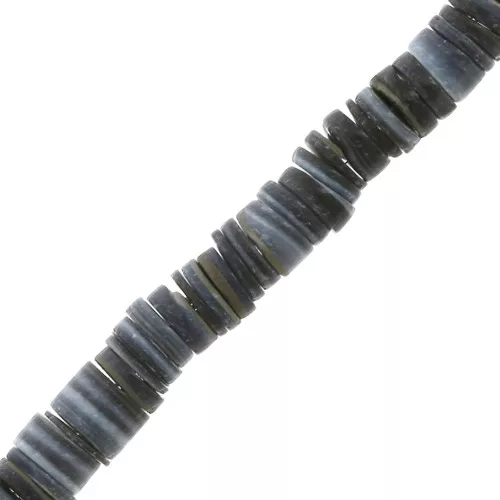 Cuenta Heishi arandelas conchas 6  mm Gris x40 cm