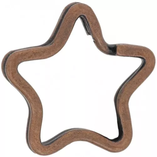 Llavero estrella 32 mm cobre antiguo x1