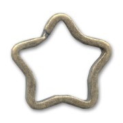 Llavero estrella 32 mm bronce x1